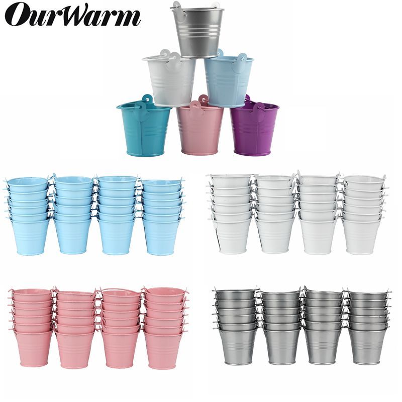 

Mini Tinplate Metal Bucket Icing French Fries Tin Pails Wall Vertical Hanging Bucket Iron Holder Basket Colorful Y0305