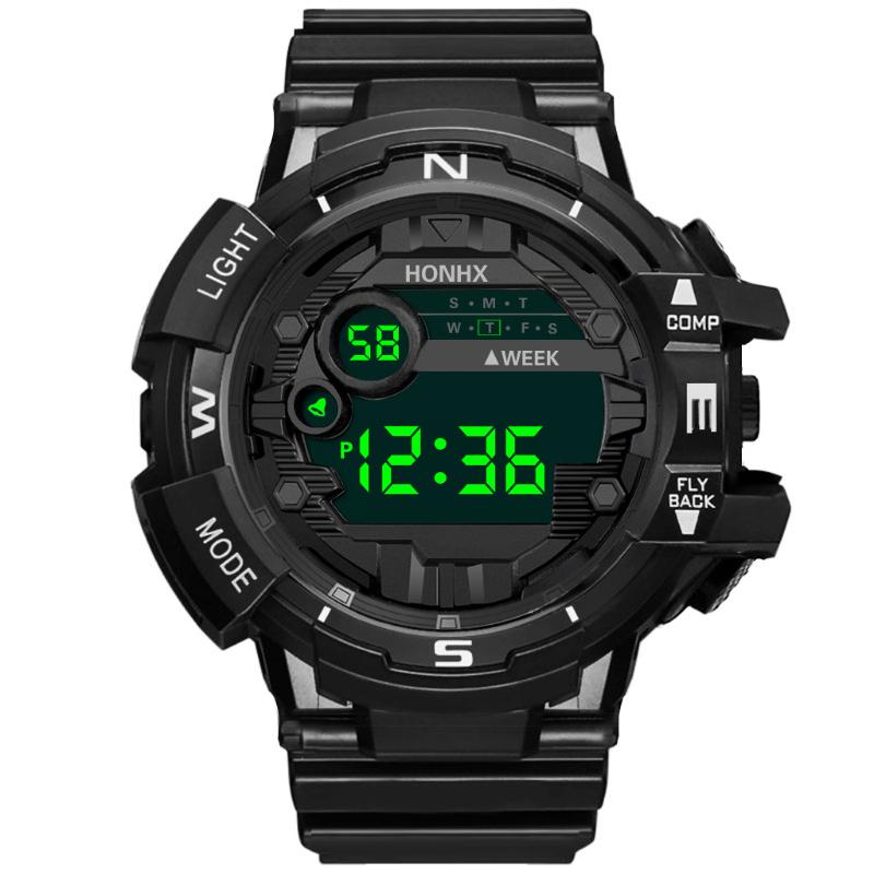 

Wristwatches Sport Watch Digital Men Led 50m Waterproof Diving Electronic Military Outdoor Sports Relogio Masculino, Black