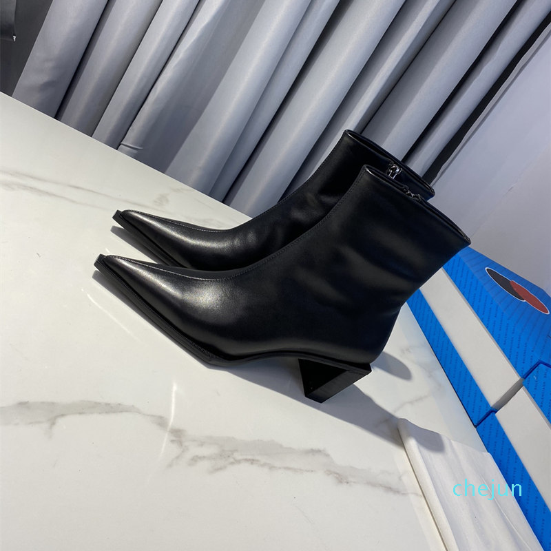 

Designer- Womens boots diagonal heel leather wrapped wood grain luxury and generous double soled bottoms, Black