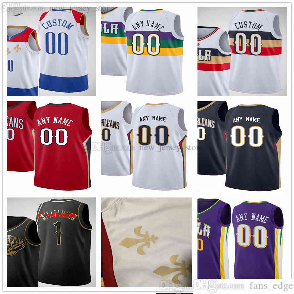 

Custom Printed Basketball Jerseys 14 Brandon 1 Zion Ingram Williamson 2 Lonzo 12 Steven Ball Adams 5 Eric 3 Josh Bledsoe Hart Jersey, Black;red