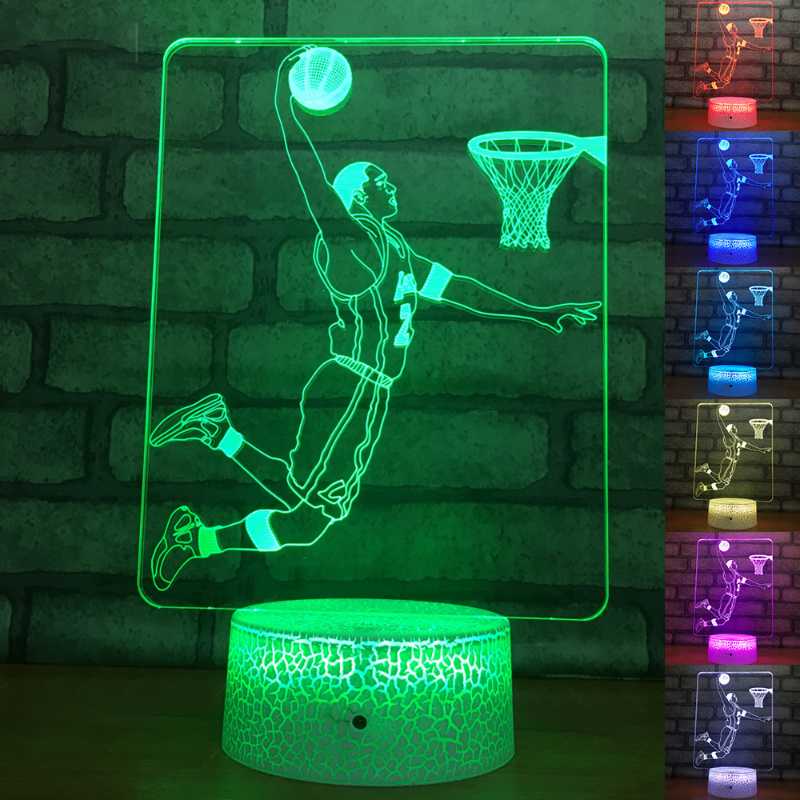 

Night Lights Sports Series Bedside Light For Kids Gifts Baby Sleeping Lighting 3D Basketball Player Table Lamp Led Nightlights Dancers