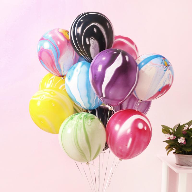 

Party Decoration Nicro 5 Pcs 10 12inch Painting Agate Balloons Colorful Cloud Oil Balloon Birthday Wedding Home DIY Decor