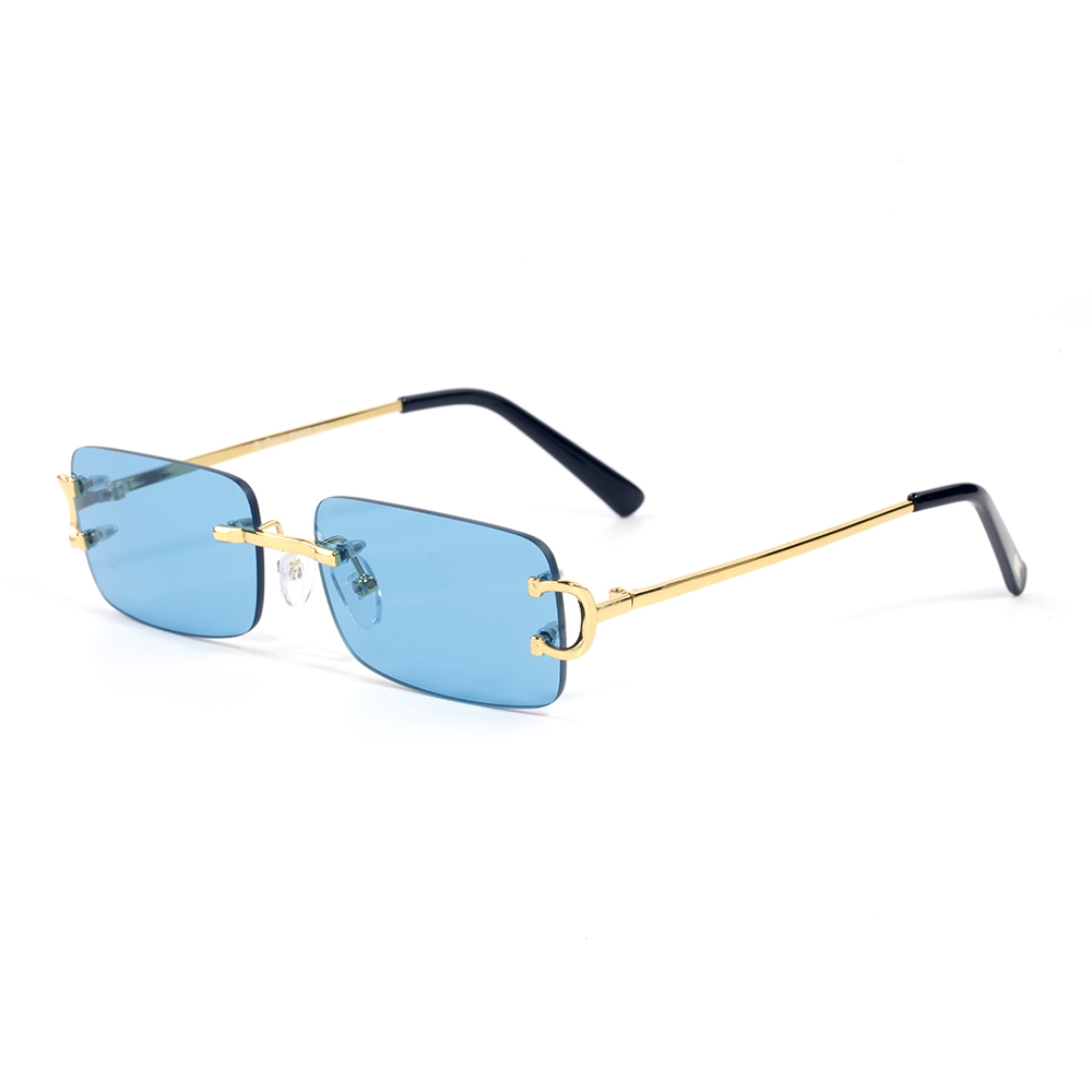 Lunettes de soleil de plage d'été Lunettes de conduite Lunettes de soleil pour homme femme Modèle 31368589 Cadre en argent doré de haute qualité