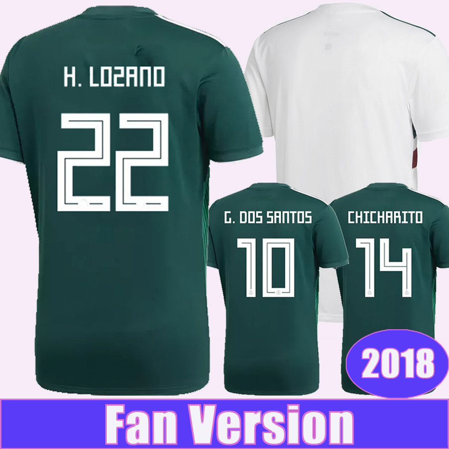 

2018 Mexico National Team CHICHARITO H. LOZANO Soccer Jerseys GUARDADO Home Mens Away Football Shirts JIMENEZ H. HERRERA LAYUN Uniforms, Qm3661 2018 home no patch