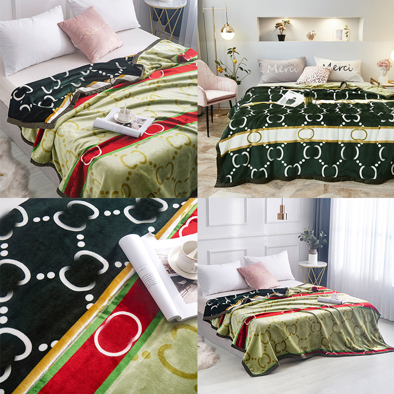 

Classic Letter Printed Blanket Designer Thick Warm Winter Throw Blankets Universal Home Outdoor Sleep Bed Sheet Cover