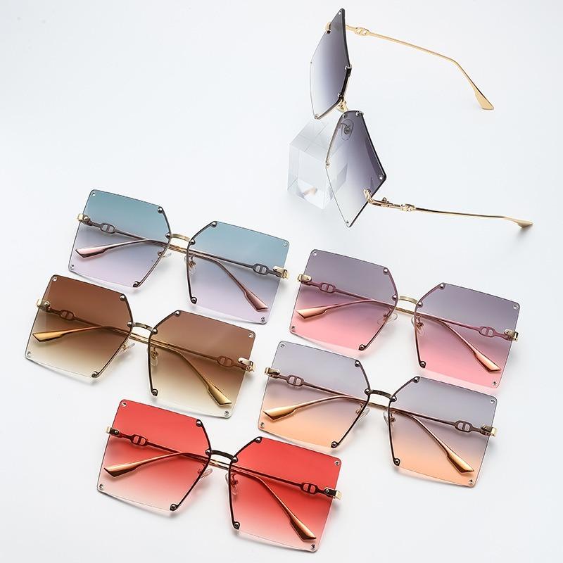 

Outdoor Eyewear Metal Borderless Cut Edge European And American Fashion Sunglasses Female Travel Dating High Quality