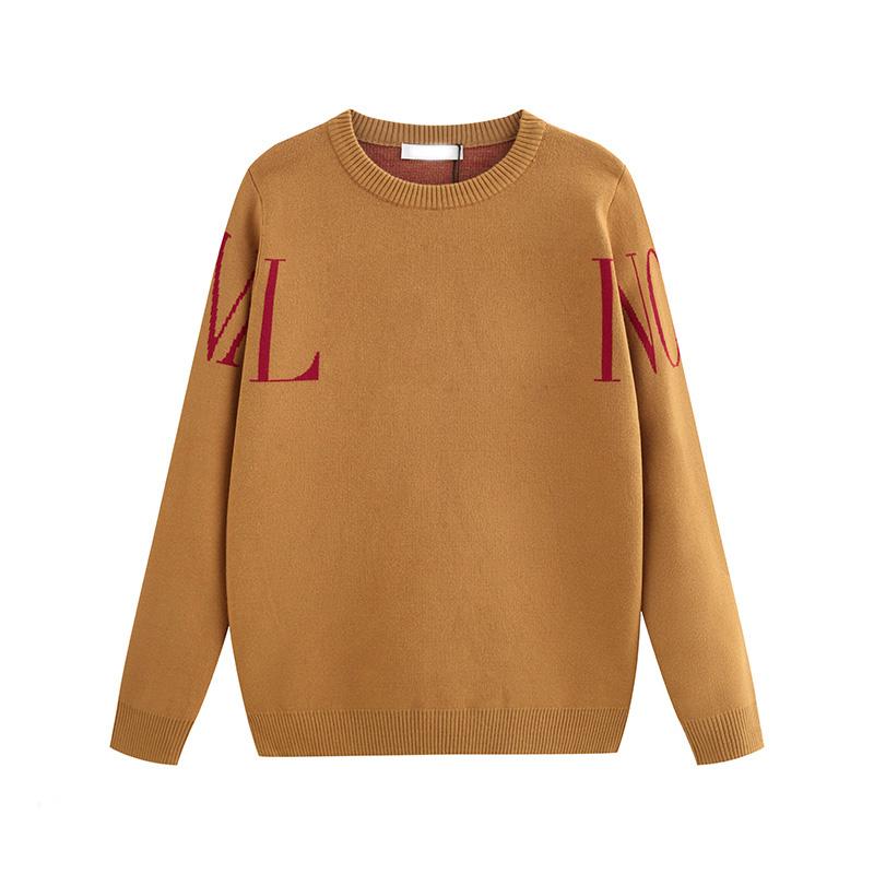 

2019New high quality hot sweater pullover jacquard knit geometric pattern label round neck sweater pullover sweater male code M-3XL, Black;brown