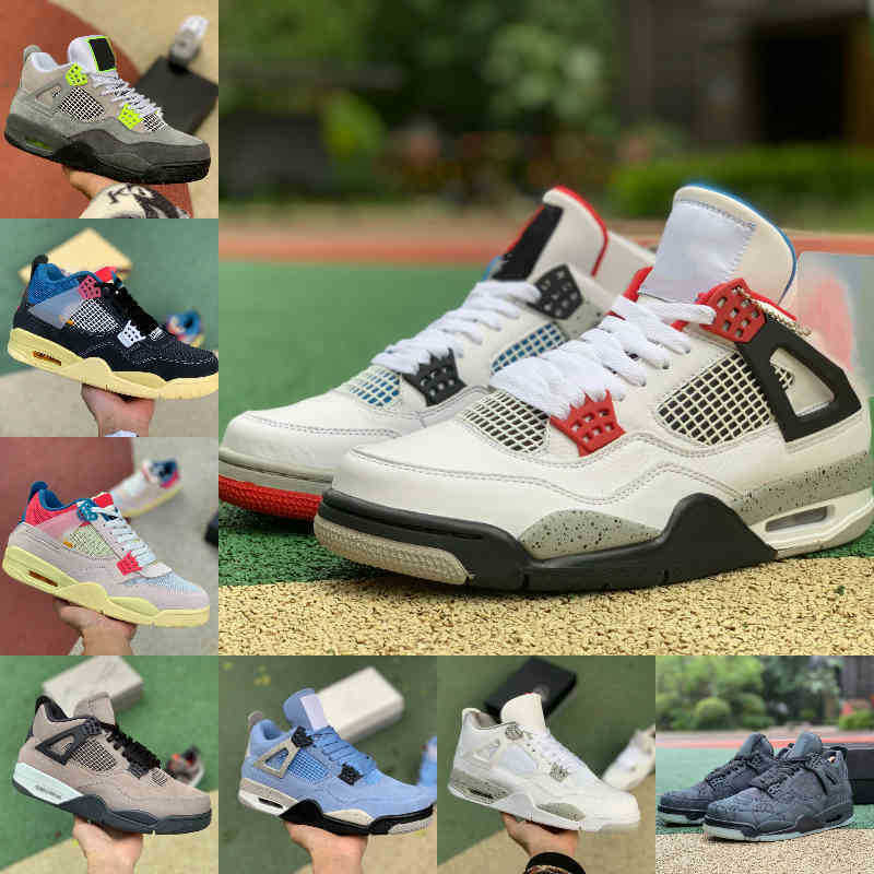 

2021 High Quality 4 4s Basketball Shoes Men Women New Cream Sail the White Cement Oreo Bred Court Purple University Blue Black Cat Taupe JORDÁN, Pine green