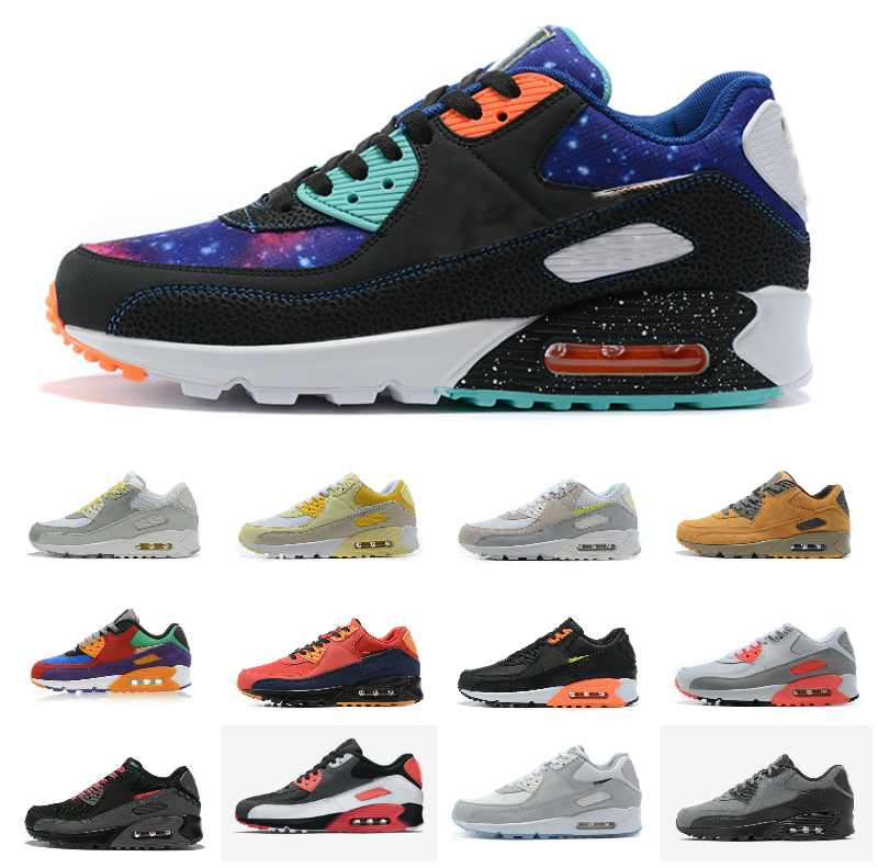

90 Mens Womens Running Shoes BE TRUE USA 90s triple white black red Men infrared Trainers Cushion Surface UNC Hyper Royal Sports Outdoor Sne