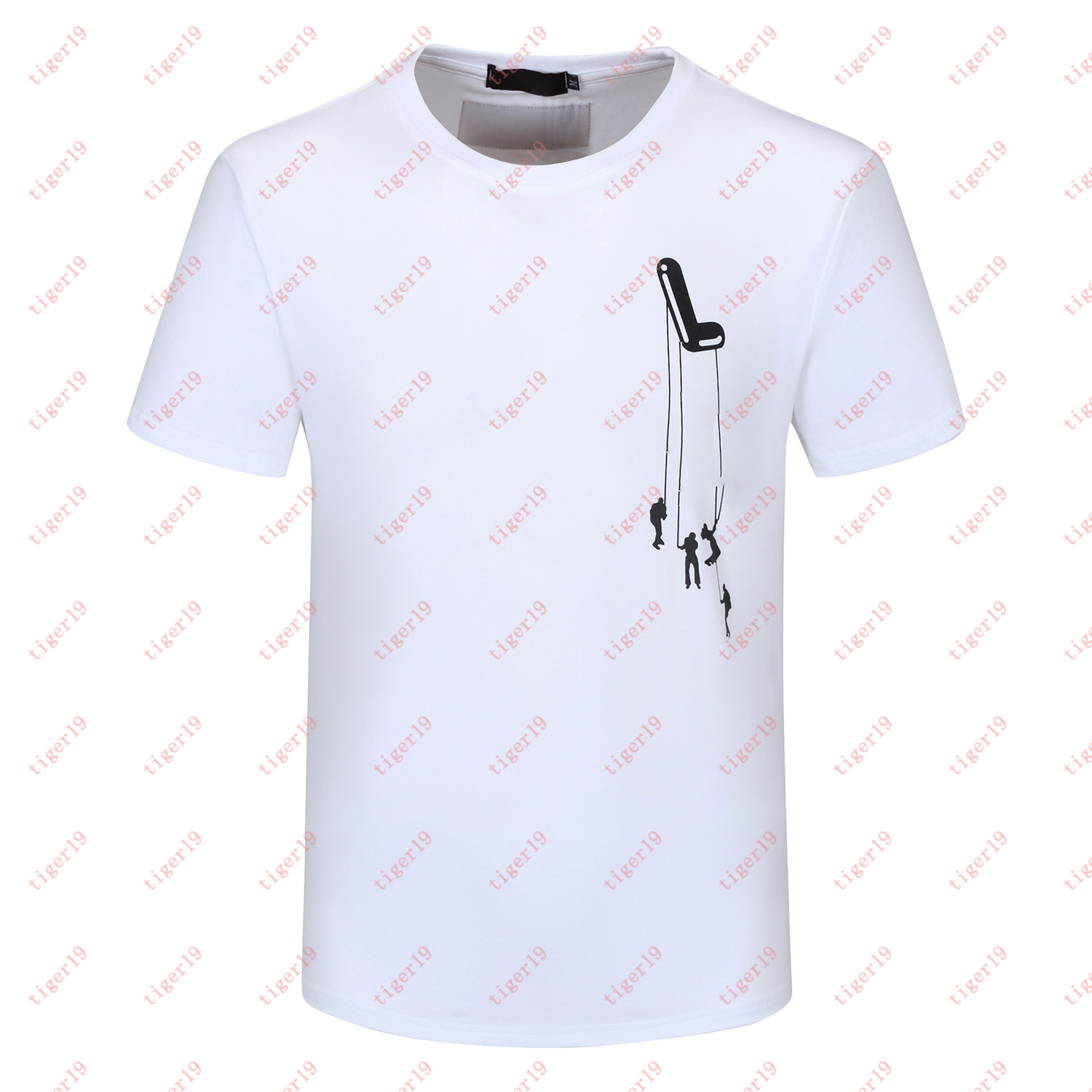 

2021 Fashion Mens T Shirt Summer Shirts High Quality Stylist Hip Hop Men Women Black Short Sleeve Tees Q5, White;black