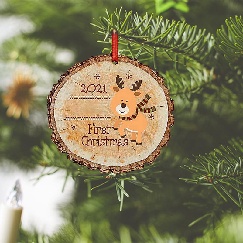 

Christmas Decorations Cute Tree Acrylic Pendant 2021 Decoration Wedding Tags Baby Shower Christening Favors