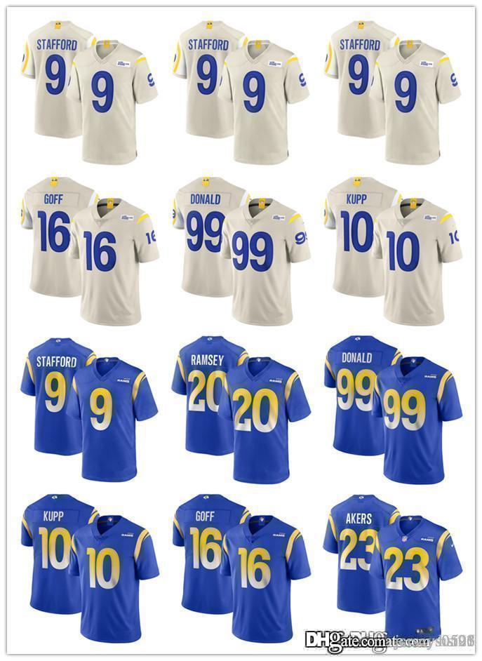 

Men women Los Angeles Rams 99 Aaron Donald 16 Jared Goff 20 Jalen Ramsey 10 Cooper Kupp 9 Matthew Stafford Football Jerseys, Black;red