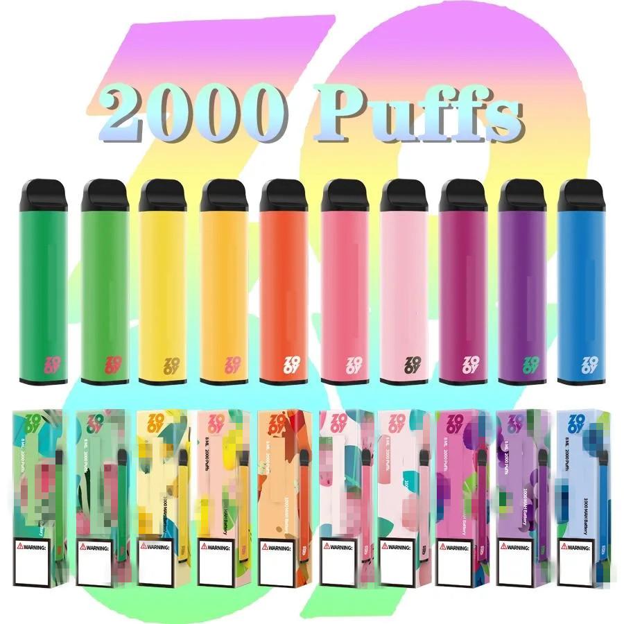 

100% Original E Cigarette ZOOY 2000 Puffs Disposable Vape Pen 8ml real 950mah Battery VS XXL 1600