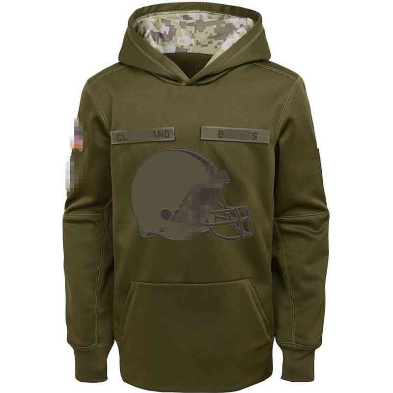 

Cleveland Men Hoodies Sweatshirts Bro Salute to Service Sideline Pullover American football mens Hoodie clothing Olive