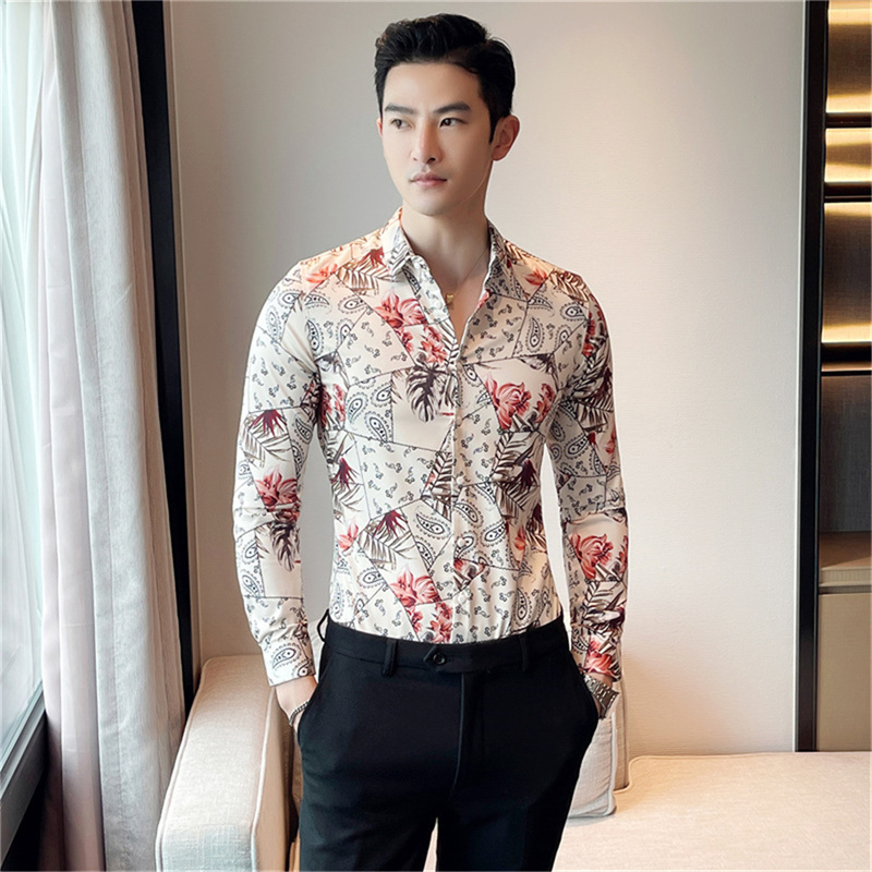 

2022ss Luxurys Designers Dress Shirt Menswear Fashion Society Black Men Solid Color Business Casual Mens Long Sleeve red Size M- top01