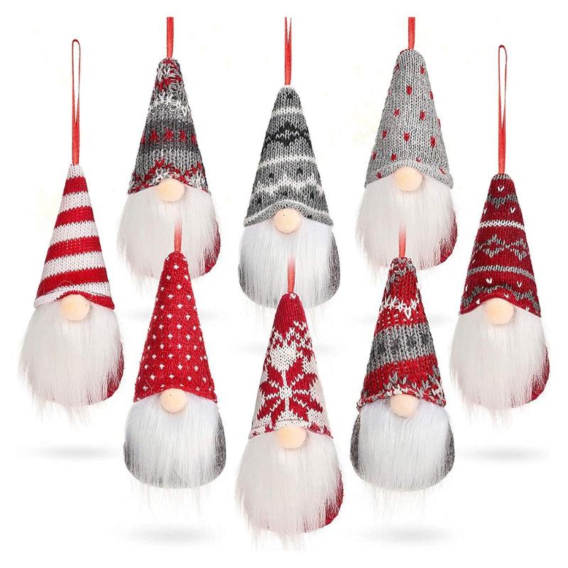 

Party Decoration Christmas Dwarf Pendant Jewelry Tree Handmade Plush Holiday Faceless Doll