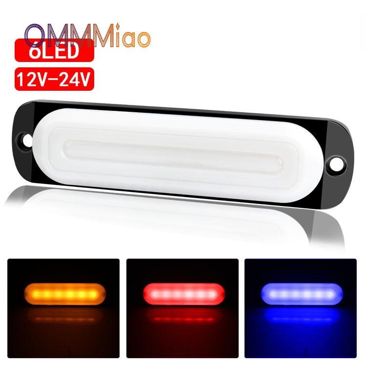 

Emergency Lights 12-24V Light Guide 6LED Truck Side Ultra Thin Flash Automobile Warning Strobe Tacoma Mustang