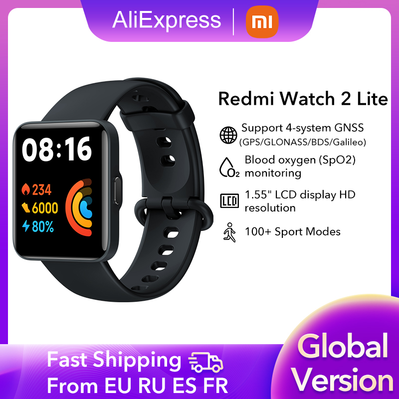 

Global version Xiaomi Redmi Watch 2 lite Smart Watch Bluetooth Mi Band 1.55 HD GPS Smartwatch Blood Oxygen sport Bracelet