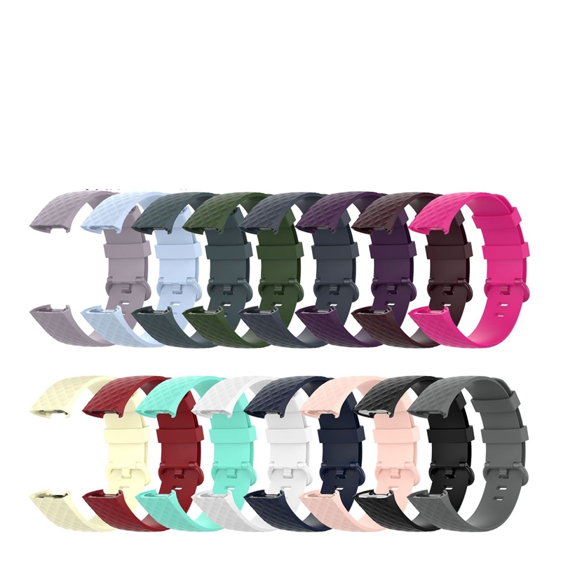 

Twill Pattern Silicone Watch Band Wrist Strap Replacement Wristband for Fitbit Charge 3 SE Charge 4 20PCS/LOT