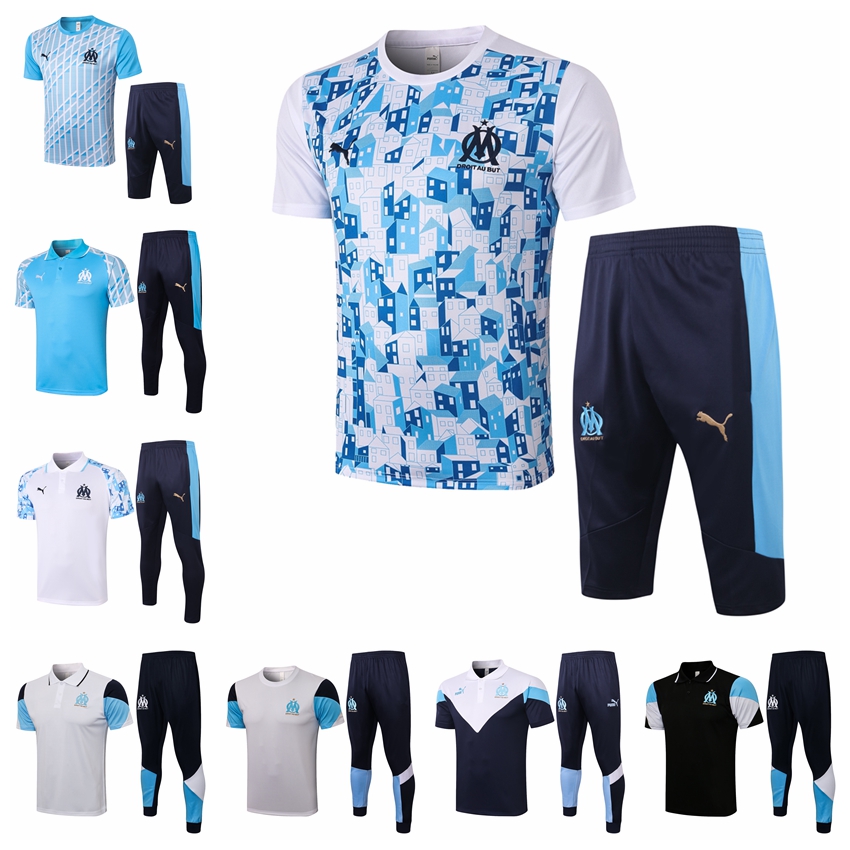 

21 22 soccer Polo tracksuits MILIK PAYET Marseilles survetement jacket fottball Training suit veste maillot de foot Olympique OM tracksuit football jogging set A07