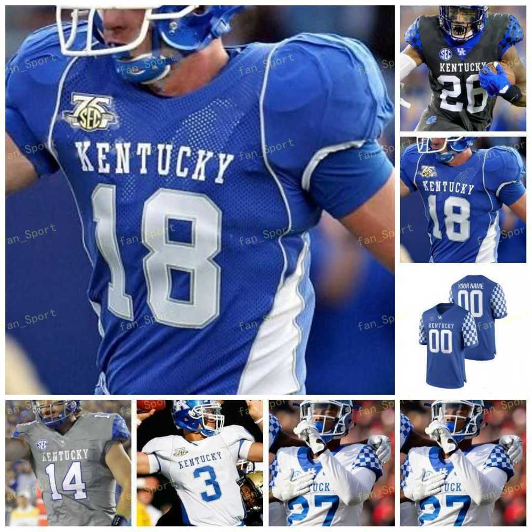 

2022 Kentucky Wildcats Football Jersey NCAA College 2 Tim Couch 18 Randall Cobb 3 Terry Wilson 10 Asim Rose 24 Christopher Rodriguez Jr., As