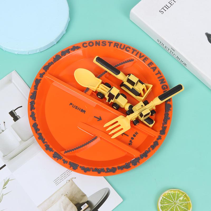 

Dinnerware Sets 3pcs/set Dinneractive Utensil Set For Kids Construction Themed Fork And Spoon Children Creative Cutlery