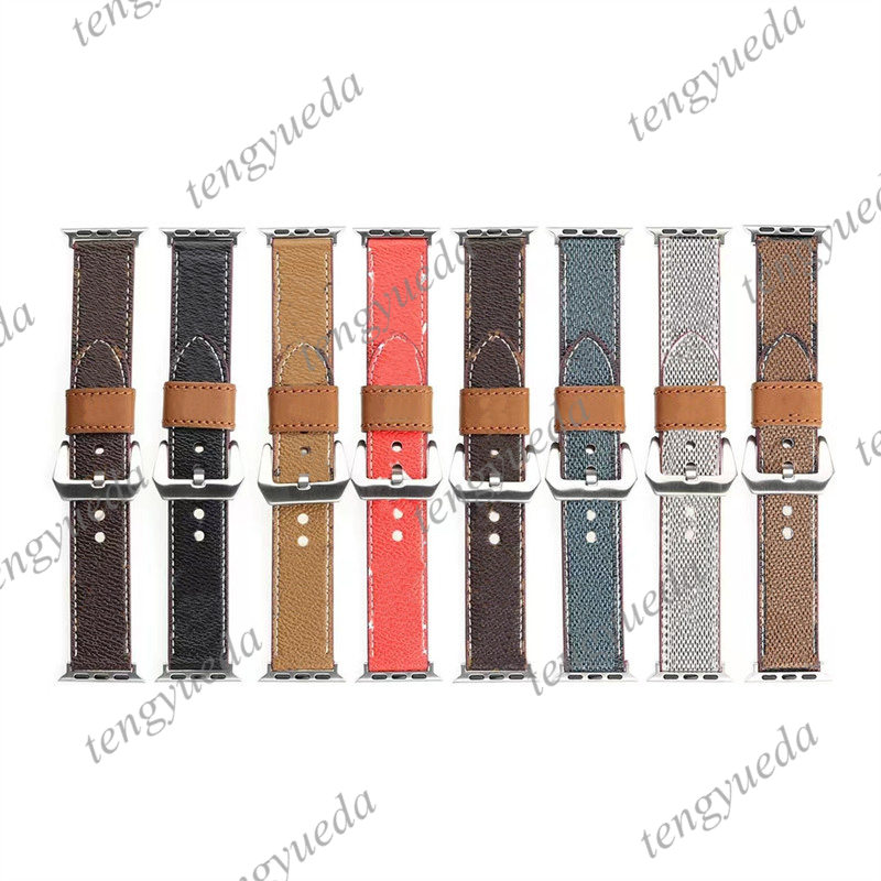 

Fashion Designer Watch Straps for 38mm 40mm 41mm 42mm 44mm 45mm Series 1 2 3 4 5 6 7 SE High Quality Leather Smart Bands Deluxe Wristband Watchbands Wearable