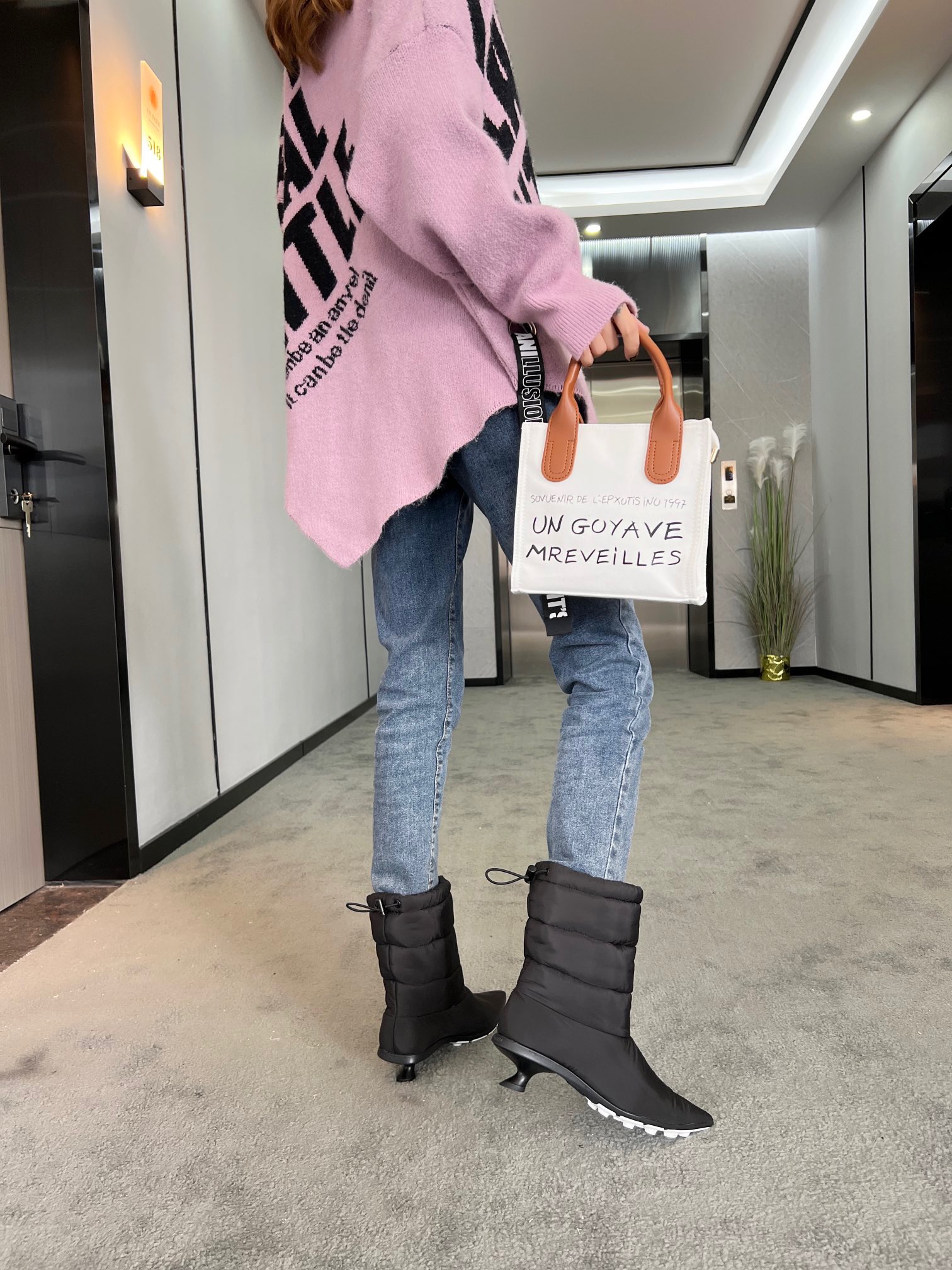 

New Ladies autumn winter snow boots hemp rope soles preschooled embroidered lamb feather high heel ankle boot flat cotton booties leather size 35-39, Black knee boots