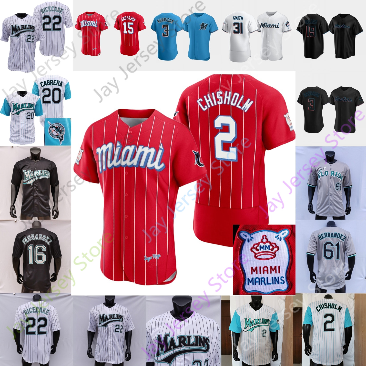 

Jazz Chisholm Jr. Jersey Miguel Rojas Sandy Alcantara Brian Anderson Jacob Stallings Jesus Aguilar Pablo Lopez Trevor Rogers Berti Devers Isan Lewin Diaz, New fan's versions black