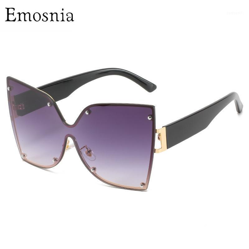 

Fashion Rivet Oversized Square Sunglasses Men Women Big Frame Gradient One Piece Sun Glasses Trendy Unique Female UV400
