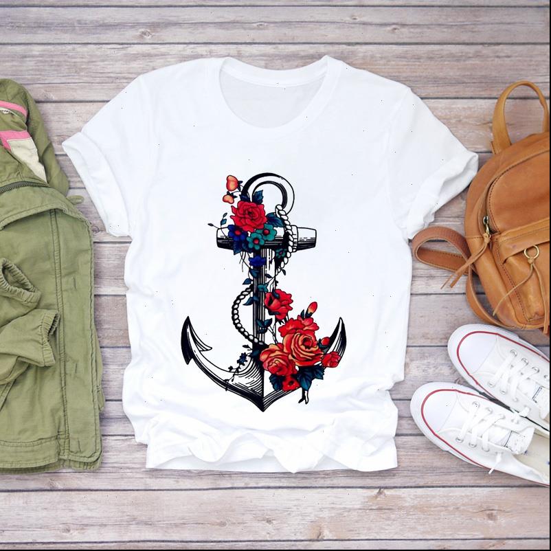 

floral vintage fashion printing aesthetic women t shirt clothes print graphic tee, White