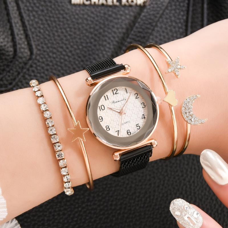 

Wristwatches Top Brand Star Watch For Women Rose Gold Mesh Magnet Starry Sky Quartz Wristwatch Gradient Ladies Wrist Watches Relogio A3776