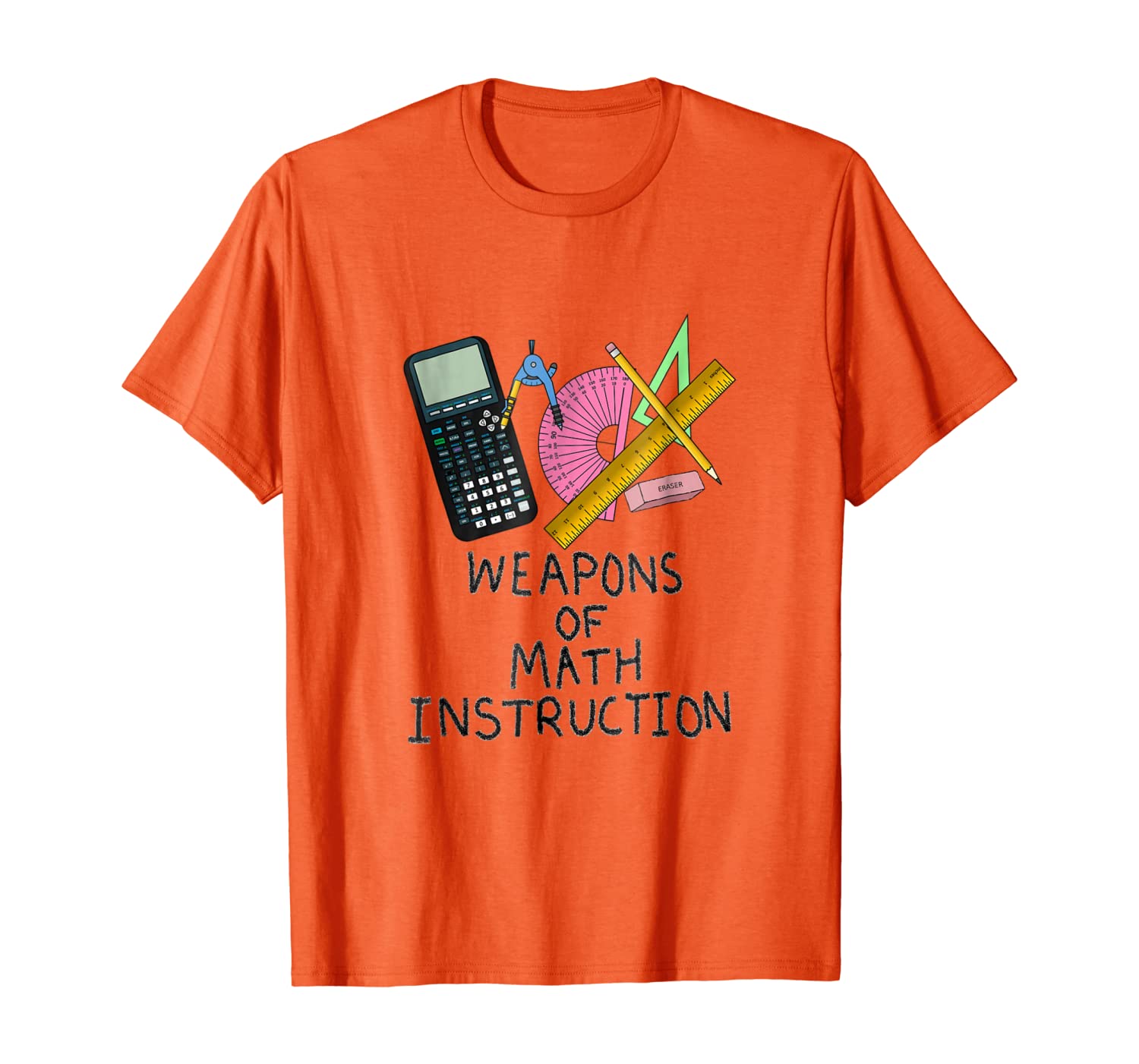 

MathWare Weapons of Math Instruction Funny Nerdy T-shirt, White;black