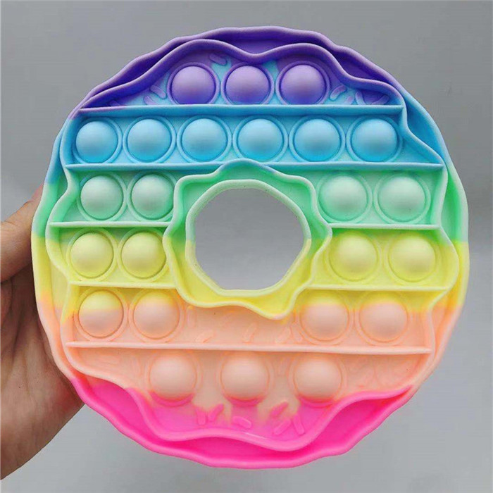 

Doughnut Shape Push Bubbles Fidget Sensory Toy Silicone Stress Reliever Toys Stress Relief Puzzle Board Game