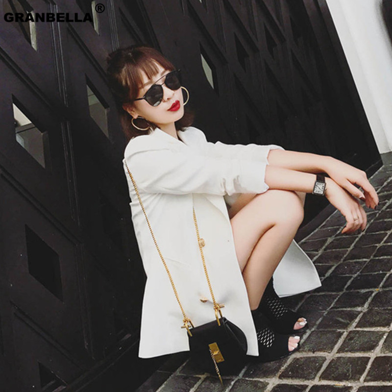 

Women's Suits & Blazers Korean-style Blazer ol and female mini blazer, combined with two pieces, white jacket, high waist, spring 4WQW, 1# shoe box