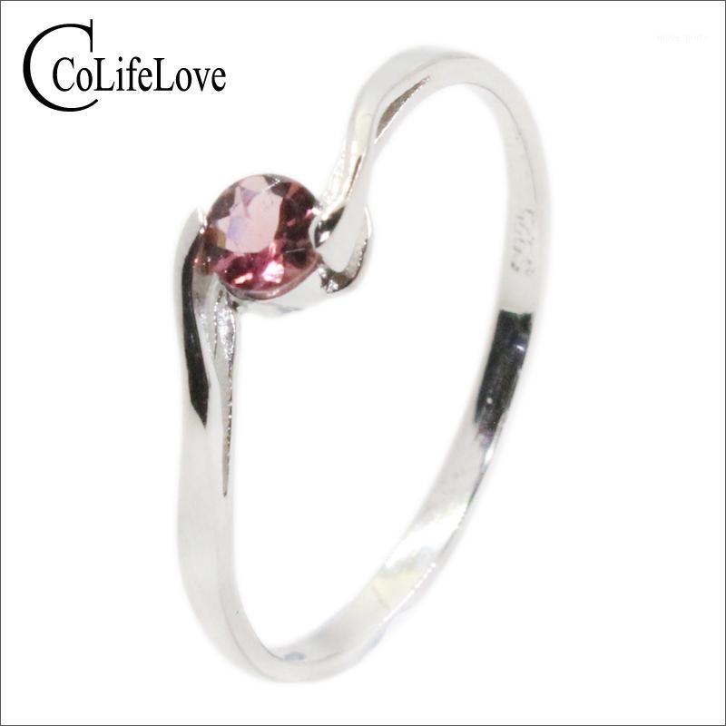

Cluster Rings CoLife Jewelry 925 Silver Tourmaline Engagement Ring For Girl 4mm Natural Sterling1