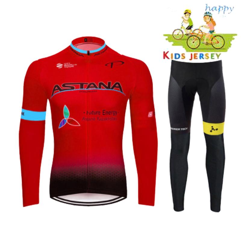 

Racing Sets Kids Cycling Clothing Boy Long Sleeve Jersey Set 2022 Pro Team Children World Girls Bike Uniform Ropa Ciclismo, Black;blue