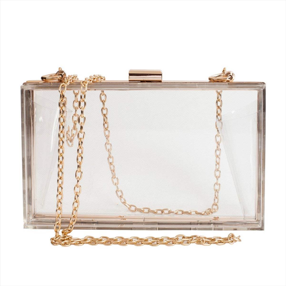 

Evening Bags Fggs Women Cute Clear Acrylic Box Clutch Crossbody Purse Bag Drop Good Quality, As picture