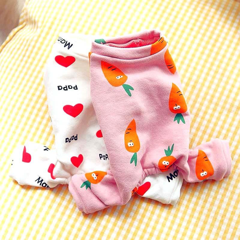 

Cute Pattern Jumpsuits For Dogs Cotton Pet Pajamas Warm Clothing Small Yorkies Overalls Dog Costume Para Perro Apparel