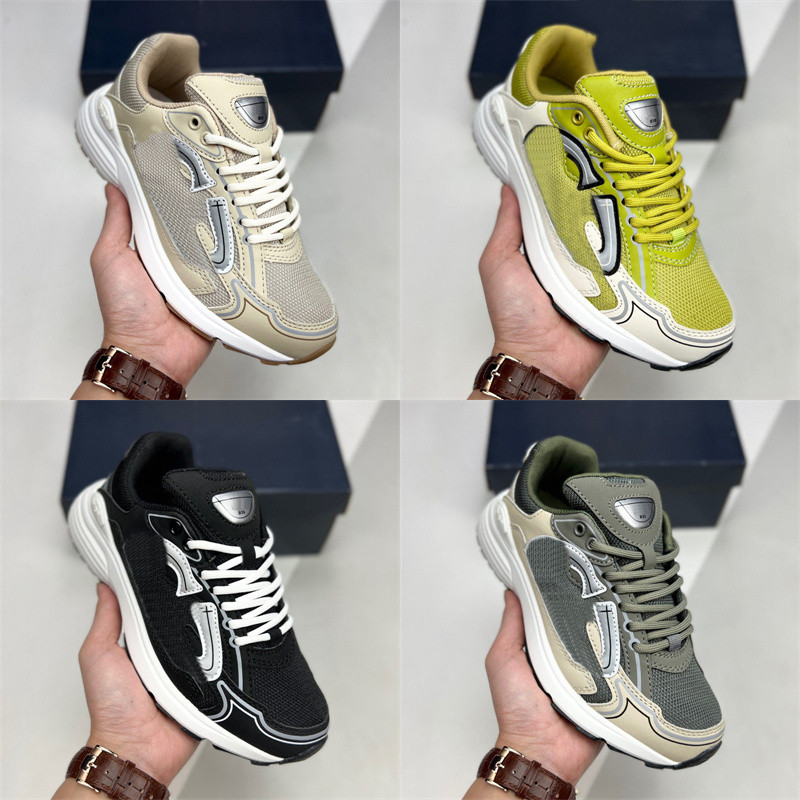 

B30 Designers Casual Shoes Grey Technical Mesh Calfskin Vintage Chunky Sneakers Runner Trainers Lace-up HOMME Designer Sneaker size 35-45, With box