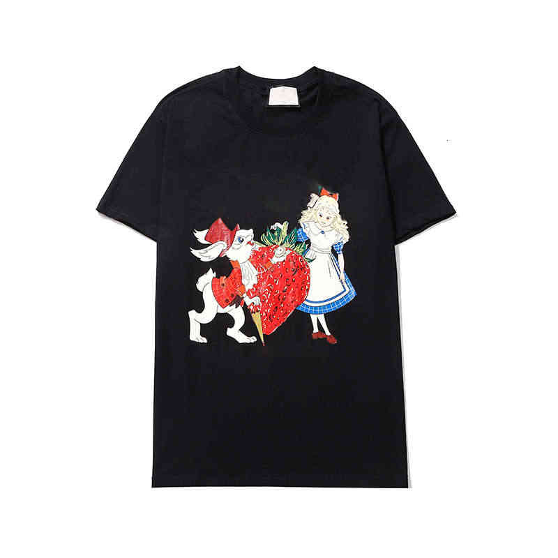 

Women' T-Shirt Women T-shirts 21ss Cartoon Print Tees Letter Printing Casual Style Summer Tops Good Quality Men' Size -2XL AN5T, White