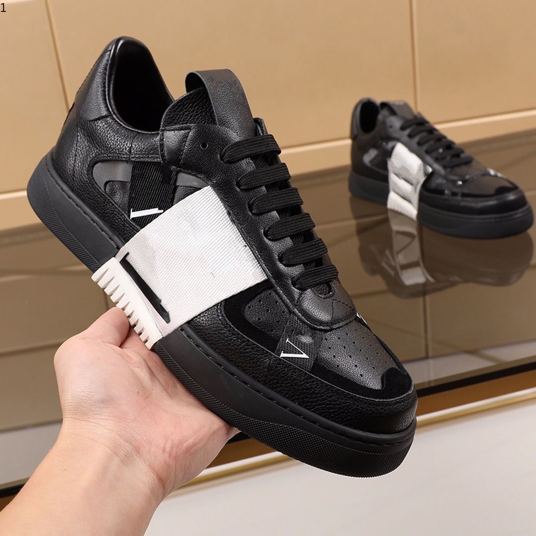 

2021 Men and Women VL7N Sneaker With Marca, Flat Studded Sneakers Oversized Calfskin Trainers 38-45 jjj08795