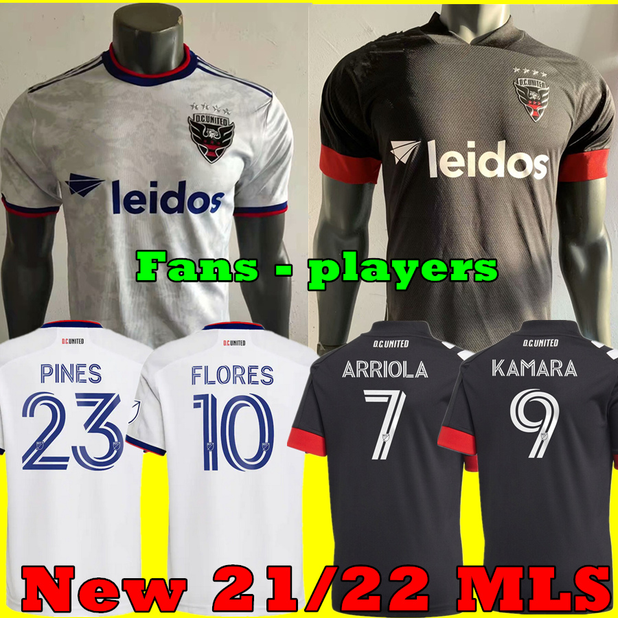 

MLS 2021 D.C. United FANS Player version Soccer Jersey 2022 FLORES ARRIOLA PINES GRESSEL 20 21 22 Home Away Football Shirts, 20/21 home player version