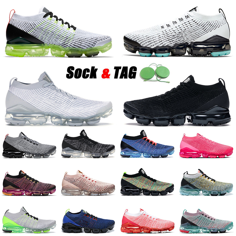 

2021 Arrival FK FLY KNIT 3.0 Running Shoes Men Women Triple White ALL Black Snakeskin South Beach Air Vapourmax Trainers Sneakers 36-45