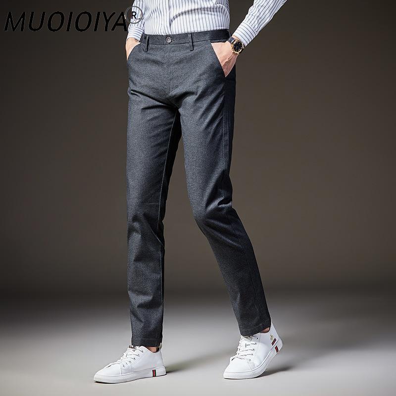 

Men's Pants 2022 Casual Men Classic Style Business Elastic Cotton Slim Fit Dress Trousers Male, Black
