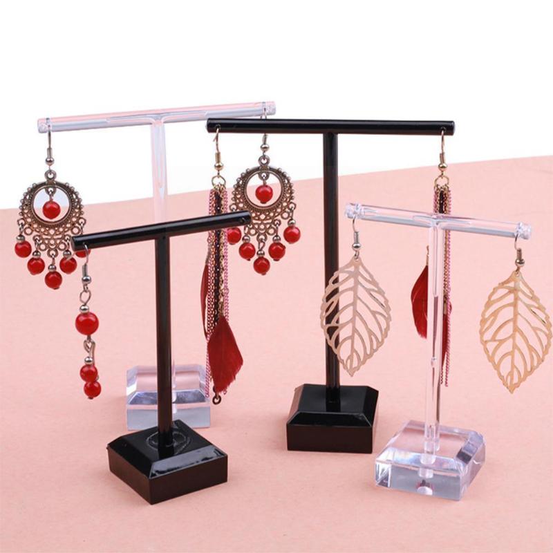 

Jewelry Pouches, Bags T-Shape Acrylic Earring Display Shelf Stand Organizer Holder Box Drop Ear U9J9, Pink;blue