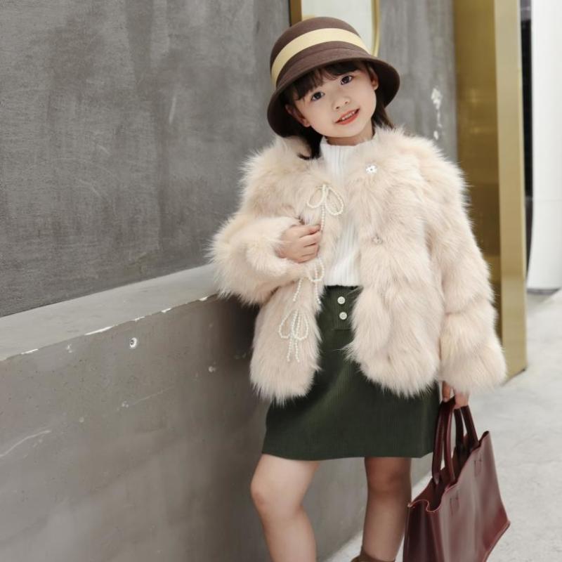 

Jackets Luxury Children Real Fur Coat Winter Thicker Warm Natural For Girls Korean Version Kids Clothing A717, Blue;gray
