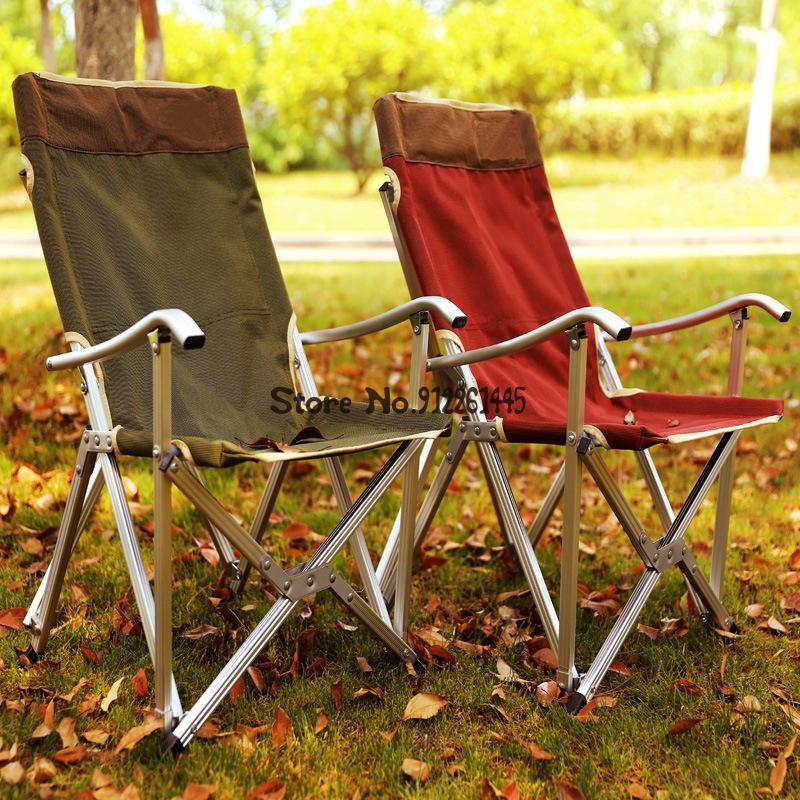 

Camp Furniture Outdoor Folding Chair Ultralight Thick Aluminum Alloy Portable Backrest Camping Barbecue Beach Leisure Fishing