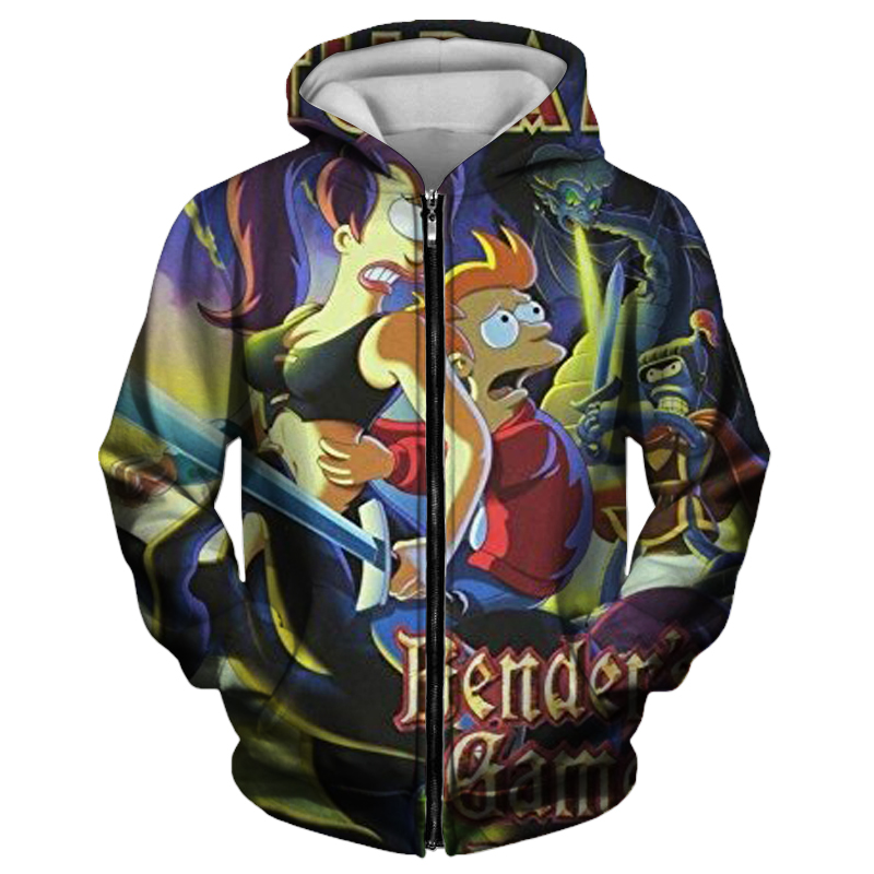 Rick Pattern Sweat à sweat à fermeture éclair pour hommes Impact visuel Top Punk Gothic Round Nou de haute qualité Sweat à capuche American Sweat