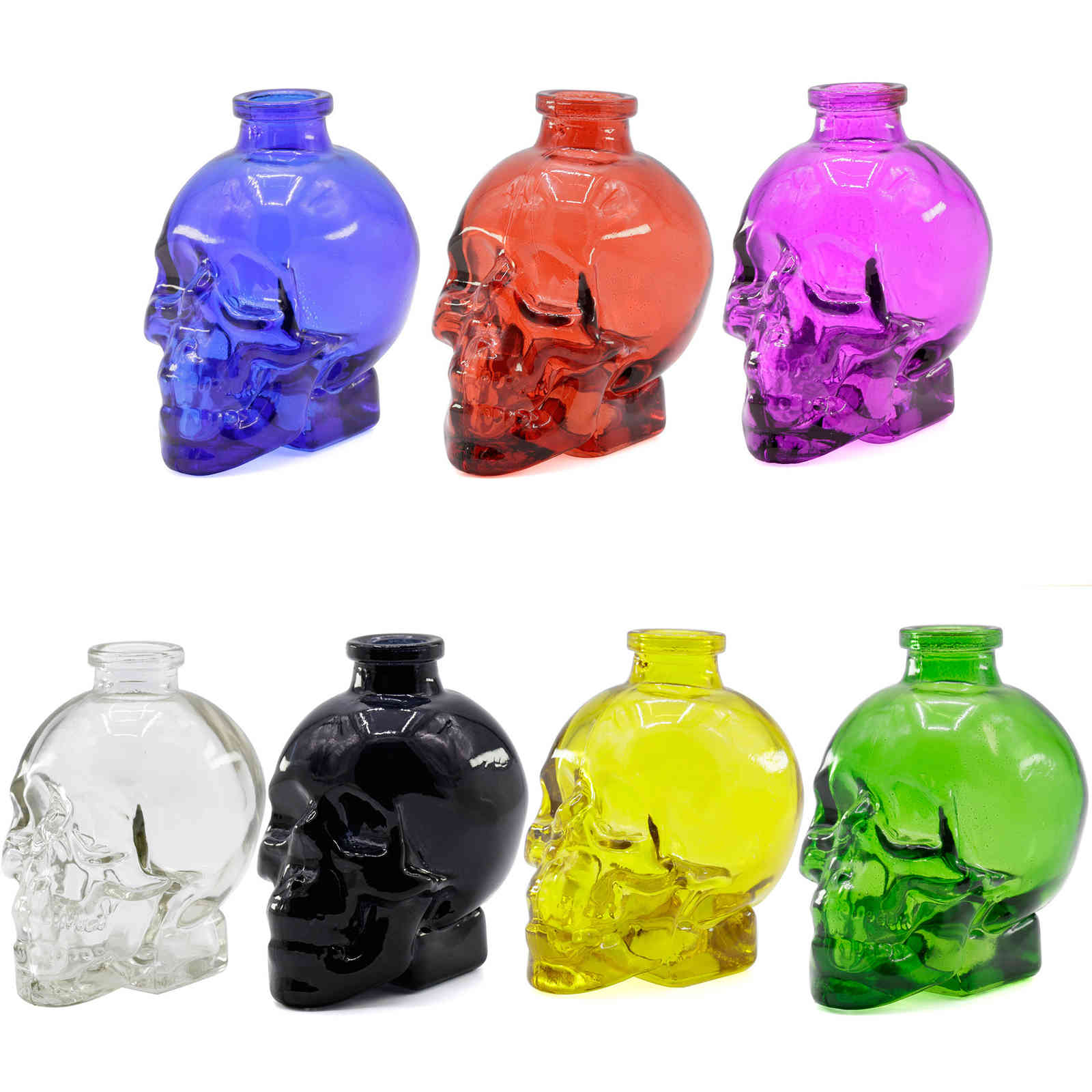 

Multicolor glass skull pipe with accessories smoking pipesk5002